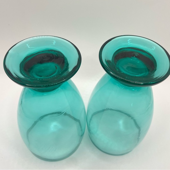 Pair of Cristar Lexington Teal Footed Water Goblets - Picture 4 of 7